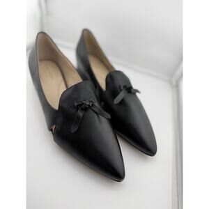 NWOB $170 Women's COLE HAAN Viola Skimmer Black Leather Flats Size 9B